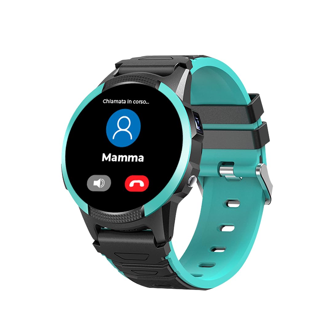 SaveFamily SLIM 4G - Smartwatch per bambini con videochiamata, chiamata, chat, pulsante SOS, cronometro e pedometro. Impermeabilità IP67. Design moderno e discreto