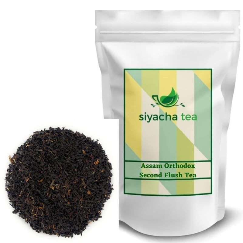Image of Siyacha Tea Classic Assam Chai Patti, 100g Pouch, Healthy Whole leaves, Fresh Hand Picked Single Estate Orthodox Chai, Black Beverage, Antioxidant Rich Loose Leaf,