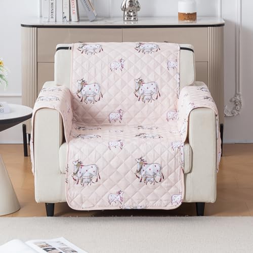 Image of House of Quirk 'Mughal Series' Anti-Slip Sofa Cover Mat with Pocket | Polyester Couch Protector for Pets, Kids & Spills (Kamdhenu, 180x60cm, One Seater)