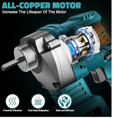 Image of KAITO Cordless Concrete Vibrator 48 V Li-ion | 3200 RPM High-Speed Concrete Compactor | 15-Cell 6.0 Ah Two-Battery Powered Portable Vibrating Tool with Fast Charger | Model 25-35 (Rod Not Included)