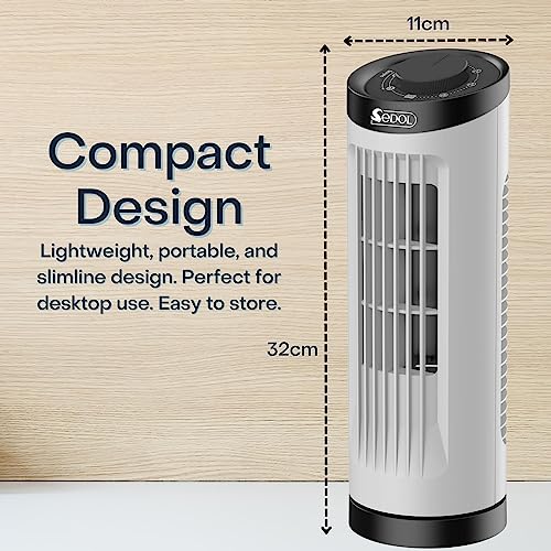 Sedol 13″ Inch Portable Mini Tower Fan 70 Oscillating Fan with 3
