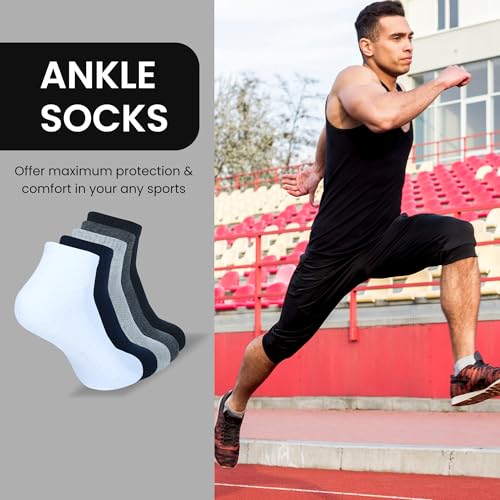 Men's Ankle Socks, Pack Of 3, Color - Grey, Size - 10 to 134