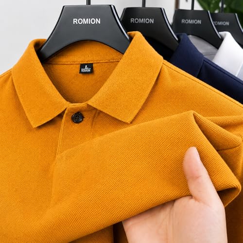 Image of Men's Plain Polo T-Shirt | Cotton Blend Regular Fit Casual Collar T-Shirt