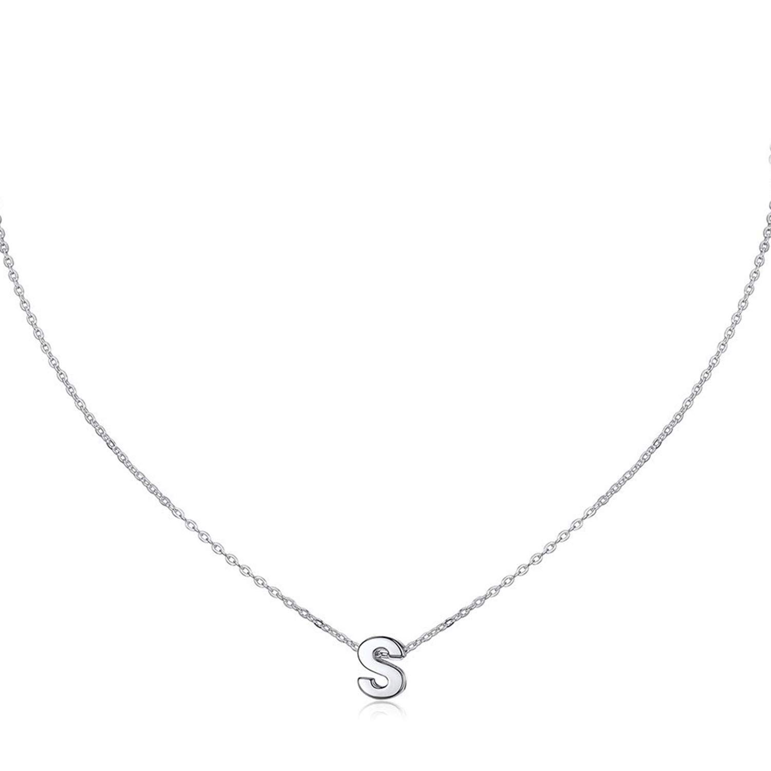 MOMOL Small Initial Necklace for Women Stainless Steel Tiny Letter Necklace Personalized Name Necklace