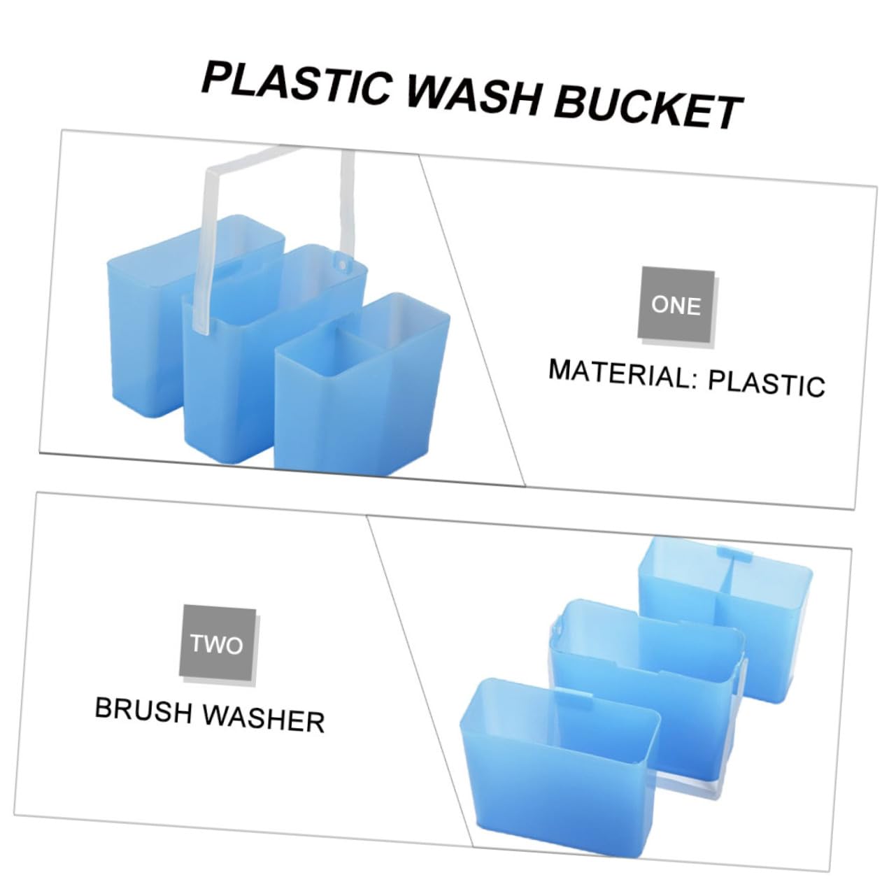 BELLIFFY Painting Brush Washer Bucket Set Brush Large Capacity Plastic for Art Projects