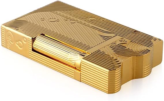 Pure Copper All Gold Sanji Same Style Lighter - Refillable Butane & Slide-Proof Wheel Lighter, Perfect for Collecting & Giving as a Gift