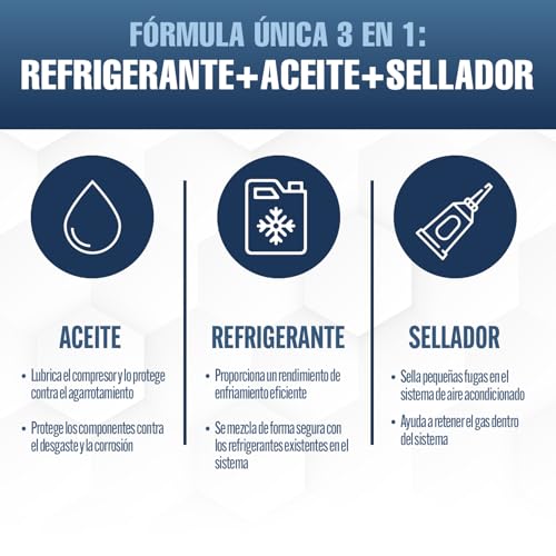Miniatura 6 de Climaset Recambio Gas R134a R12 3in1 Con Manguera - Manometro Kit Recarga Aire Acondicionado Coche 1x235 G - Sustituto Del Refrigerante - Gas Aire Acondicionado Coche - Eco