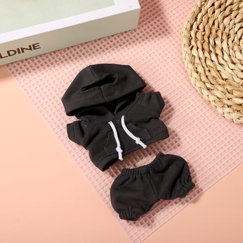 Image of 6.7 Inch Doll Clothes Set, Fun Fashion Doll Hoodies & Pants Cute Practical Costume Accessories for Figure Dressing (Dark Gray)