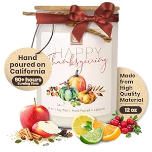 Winter Fall Collection Natural Soy Hand Poured Fragrant Candles Frosted Jars with Bamboo Lid Home Decor 90 Hours Burn Time 12oz Thanksgiving Label Salted Caramel Pumpkin