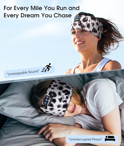 Image of MUSICOZY Sleep Headphones Bluetooth 5.4 Headband, Wireless Earphones Music Sleep Earbuds Sleeping Eye Mask with HD Stereo Speakers for Workout Running Travel Yoga, Ideal Gifts for Women Men