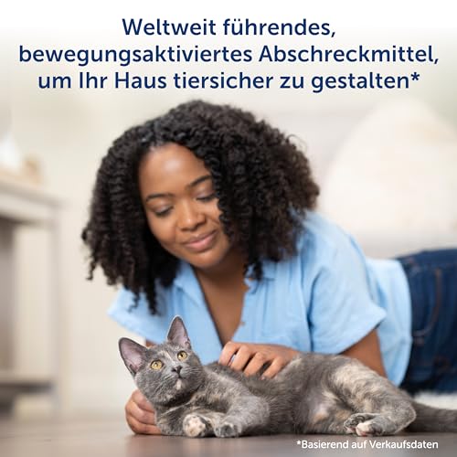 PetSafe SSSCAT automatisches Fernhaltespray für Haustiere, hält Katzen und Hunde von Oberflächen, Pflanzen und potenziellen Gefahren fern, kein Möbelkratzen mehr, sicher, geruchlos und fleckenfrei