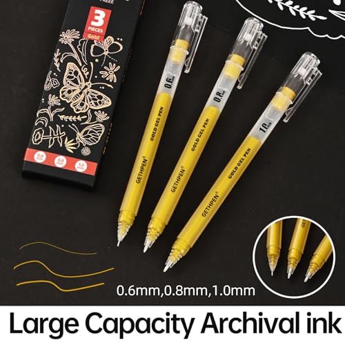 Set 3 Bolígrafos de Gel Dorados GETHPEN miniatura 3