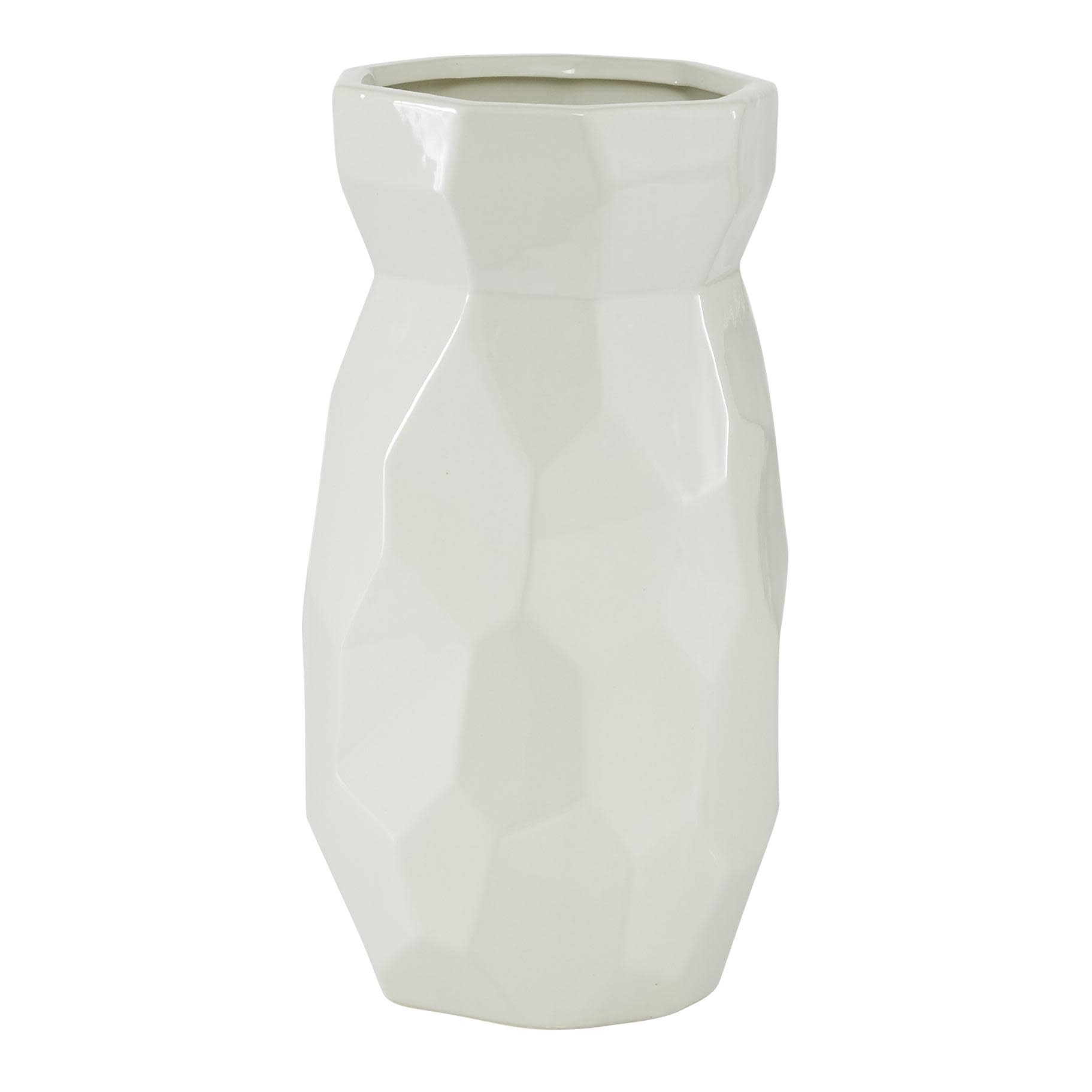 Vase céramique blanc moderne 12x6 stable pour sublimer vos bouquets hauts