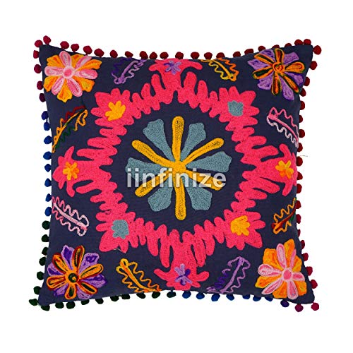 iinfinize Set 5 Stück Hippie Quaste Kissenbezüge marokkanische Baumwolle Kissenbezüge Dekorative Sofa Sham 40,6 x 40,6… – Bild 6