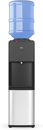 Miniatura 1 de Brio CLTL130SS Serie 130 Dispensador de enfriador de agua de carga superior para botellas de 3 y 5 galones, calor y frío, carga sin derrames,