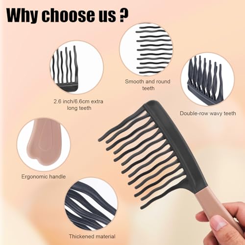 Peine desenredante dientes anchos para cabello rizado miniatura 4