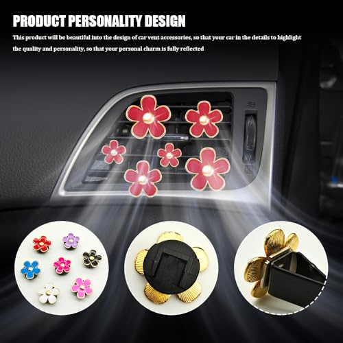 Image of 8PCS Daisy Flower Air Vent Clip Accessories, Air Conditioning Outlet Clip, Car Air Freshener Dashboard Accessories Charm, Auto Decorations Interior Universal Car Fresheners for Women