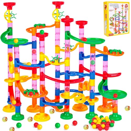 Vivyklfc Murmelbahn, 139 Stück Kugelbahn ab 3 Jahre, STEM pädagogisches Lernspielzeug, Marble Run Set für 3 4 5 6 7+ Jungen Mädchen, Geburtstage Weihnachten Urlaub Geschenk