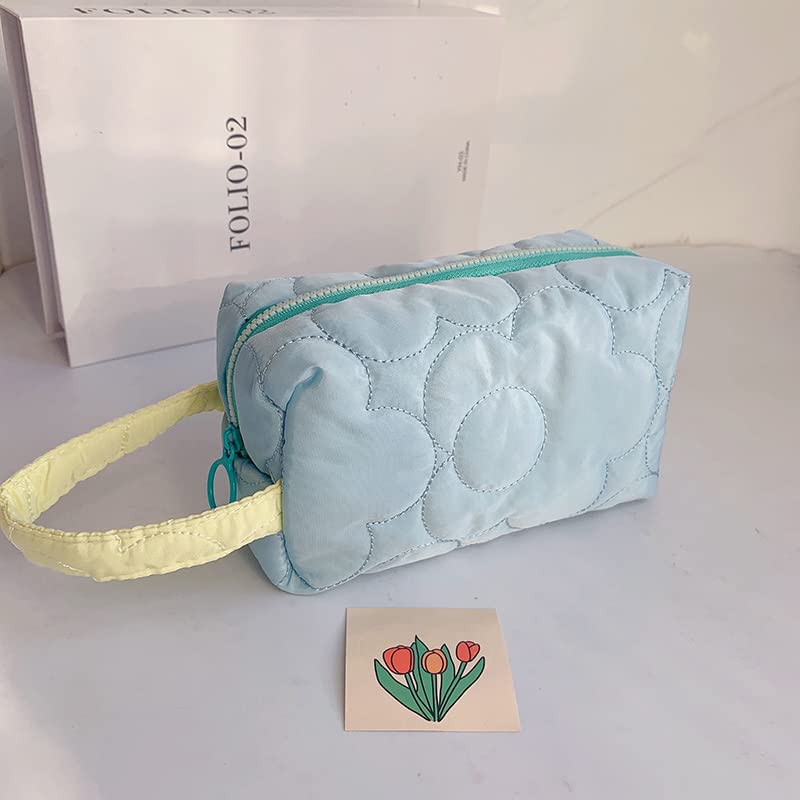 Miniatura 7 de Bolsa de maquillaje estética, pequeña bolsa de cosméticos para mujer, bolsa de maquillaje de viaje, bolsa de aseo (rosa)