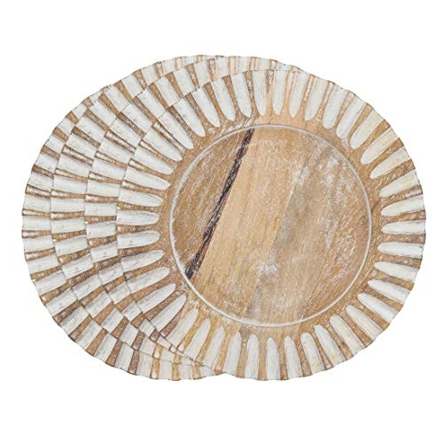 Platos Decorativos Rústicos de Madera Fennco Styles 13 in Set 4 miniatura 4