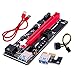 Connectors VER009S PCI-E Riser Card VER 009S PCI Express 1X 4X 6X 8X 16X USB 3.0 Cable SATA to 6Pin Connector for Graphics Video Card - (CN, Cable Length: 8pcs, Color: red Cable)