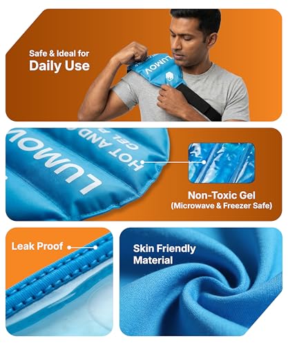 Image of Reusable Hot and Cold Ice Pack for Instant Pain Relief, Soft and Flexible Gel for Injuries & Pain Relief | Leakproof & Skin-Friendly Hot & Cold Pack for Shoulder, Ankle, Knee, Large Size