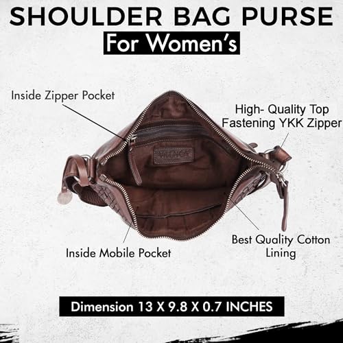 Genuine Leather Crossbody Sling Bag for Women, Purse for Women Trendy Casual Office Bag with Adjustable Strap3
