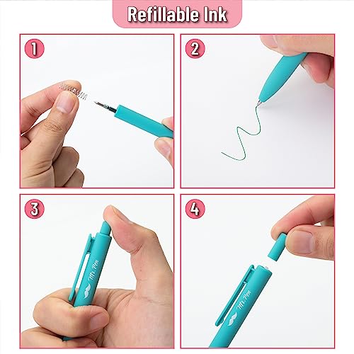 Image of Mr. Pen- Retractable Gel Pens, 24 Pack, Fast Dry, Gel Pens Fine Point 0.7mm, Retractable Pens, Cute Pens