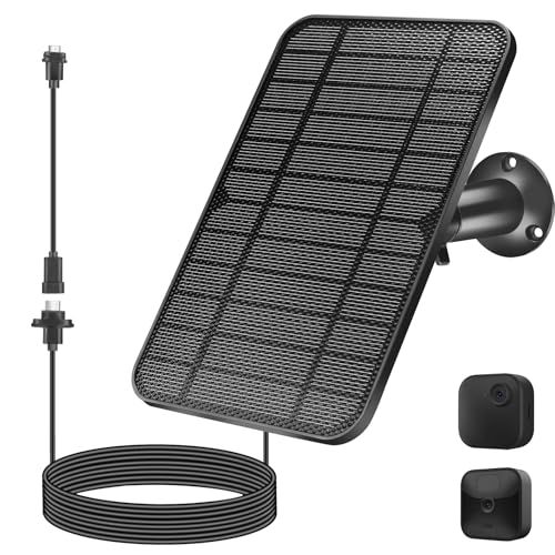 Image of Solar Panel 4W Compatible for Blink Outdoor 4 Camera,Solar Kit Build-in 2600mAh Rechargeable Battery, IP66 Waterproof（Black）