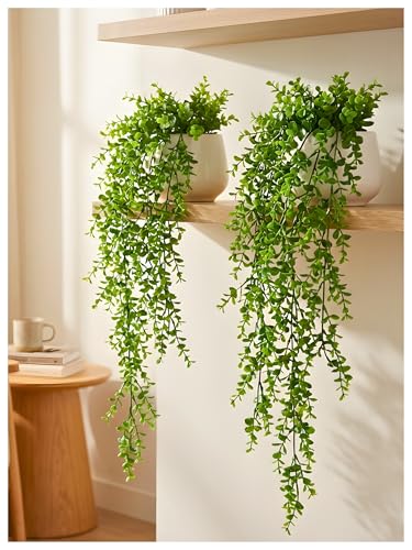 Image of Bombay Greens Artificial Hanging | Realistic Plant Creeper for Wall Hanging, Door, Balcony & Home Office Decor | Artificial Green Hanging for Decoration & Festival - Set of 2