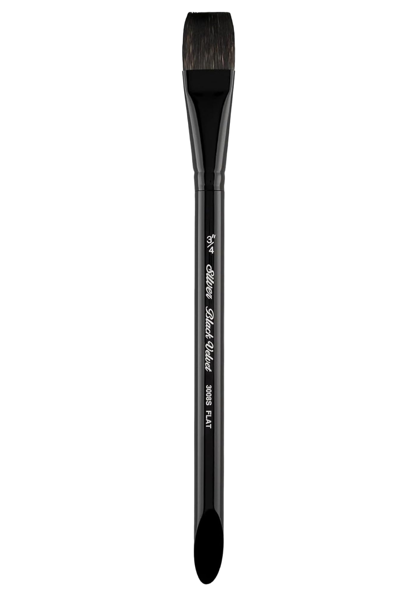 Silver Brush Square Wash Short Handle Brush, Squirrel and Synthetic Blend, Black, 19 mm
