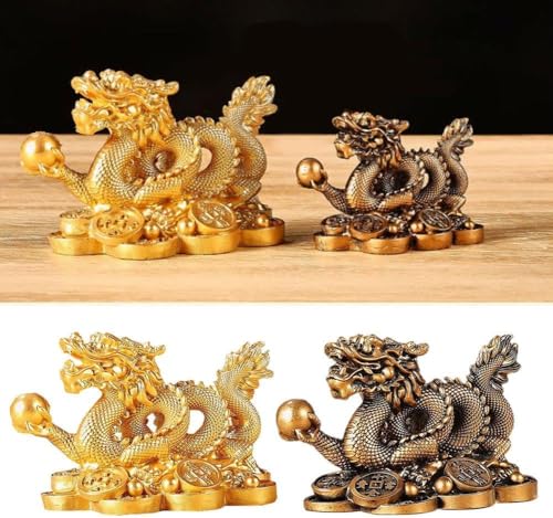 Estatua Pequeña de Dragón Feng Shui 11 cm Rojo miniatura 3