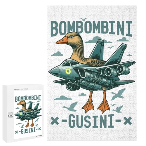 Bombombini Gusini イタリアンブレインロット ジグソーパズル 1000ピース グッズ マイクロピース 木製 アニメ 子供 知育玩具 親子で楽しめる おしゃれ 壁飾り 誕生日 クリスマス プレゼント 75×50cm