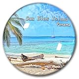 Imán decorativo para nevera, diseño de Isla de San Blas Panamá, para nevera, recuerdo de viaje
