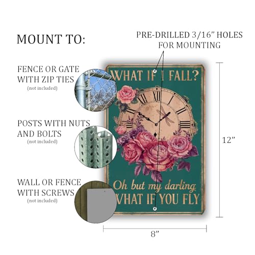 Vintage-Style-Wall-Sign-WHAT-IF-I-FALL-Clock-and-Roses-Design-Inspirational-Home-Decor-Accent-with-Golden-Lettering-and-Floral-Illustrations Vintage Style Wall Sign WHAT IF I FALL Clock and Roses Design Inspirational Home Decor Accent with Golden Lettering and Floral Illustrations