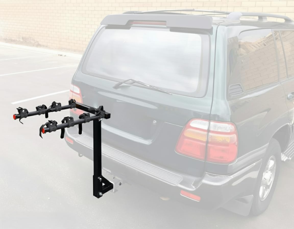 MaxxHaul 50250 4-Bike Hitch Mount Rack – 22" Dual Arm Carrier, Fits 2" Receiver for Car, Truck, SUV – Heavy-Duty Steel with Safety Reflectors