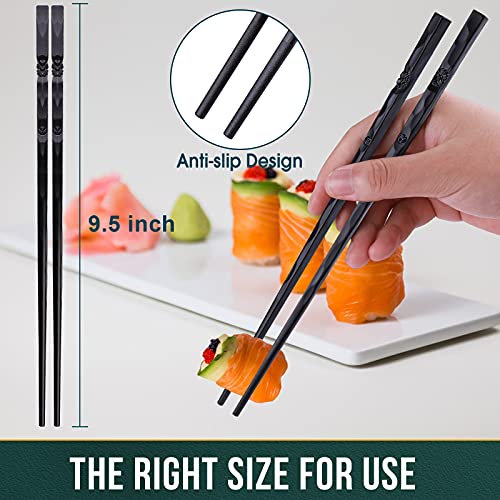 image for 5 Pairs Japanese Fiberglass Chopsticks, GLAMFIELDS Reusable Chop stick