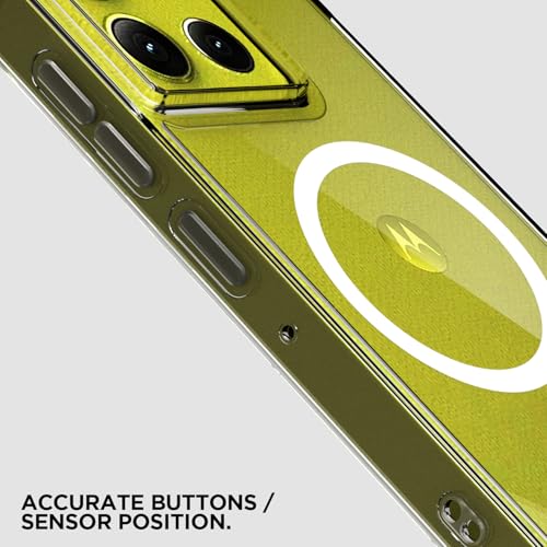 Image of Pikkme Back Cover for Motorola Moto G86 Power 5G Mag-Safe Shockproof PC + TPU Protective Case Magnetic Support Bumper Case (Transparent Mag-Safe)