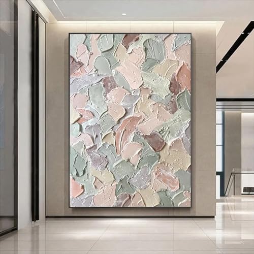 Toile imprimée blocs de couleurs au style pinceau scandinave