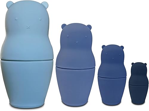 Muñecas de anidación de silicona, muñecas de anidación rusas para niños, juguete educativo Montessori, juego de juguetes para niños pequeños