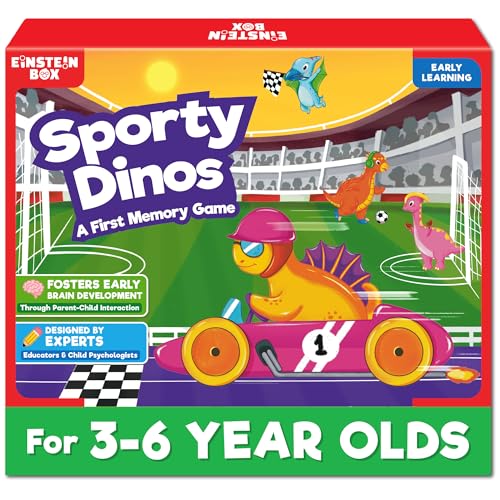 EINSTEIN BOX Sporty Dinos Game for Kids 3+ Years Old | Toys & Gifts for Boys & Girls Ages 3,4,5,6 Years | Birthday Gift for Kids Aged 2 to 5 Years | Educational Toys | Card Game