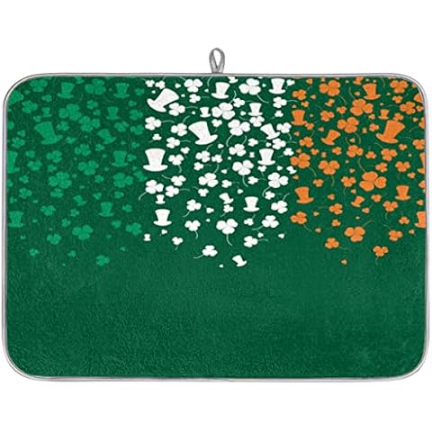Dish Drying Mat IrelandWashable Drying Mat Dish Pads Absorbent Dish Drainer Mat for Home Dishes Kitchen Counter Sink Dining Table, 16x18 inches Cover