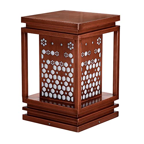 KUEYANB Farola De Estilo Chino Para Portón De Villa, Farola Exterior Para Patio, Lámpara De Patio Creativa Con Pantalla De Metal Translúcido Calada, Lámpara De Jardín Retro Para Exteriores.