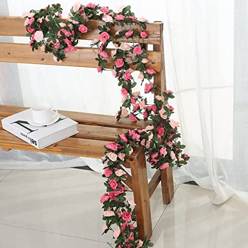 Homeemoh U11106765 5Pcs Fake Rose Flower Vine Garland thumb #1