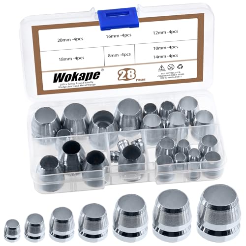 Wokape Assortiment de 28 cales rondes en acier au carbone galvanisé pour marteau et traîneau