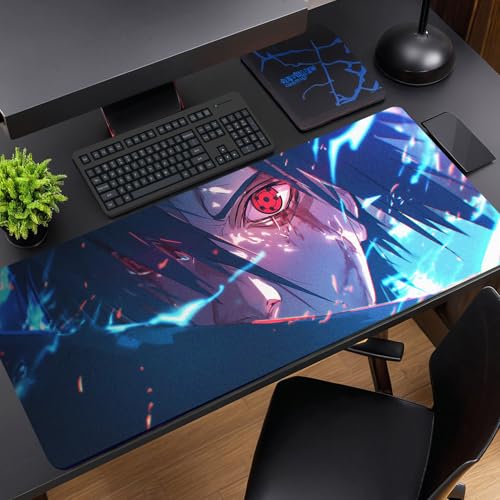 Image of MASIPICKS - XXL Size Anime & Gaming Mouse Pad [Rubber Base] | Mouse Pad (31 x 12 Inches) 3mm Desk Mat (SAS-suke Sharingan Eye)