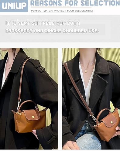 Image of Crossbody Strap for Longchamp Mini Bag, Leather Handbag Shoulder Strap Kit Adjustable for Mini Longcamp Tote Bag