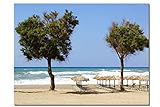 Glücksvilla - Creta Lappai Beach - Varias dimensiones (lienzo moderno de 5 mm, 160 x 120 cm) de la DE - Impresión artística de pared horizontal - Isla de Grecia mar fotografía