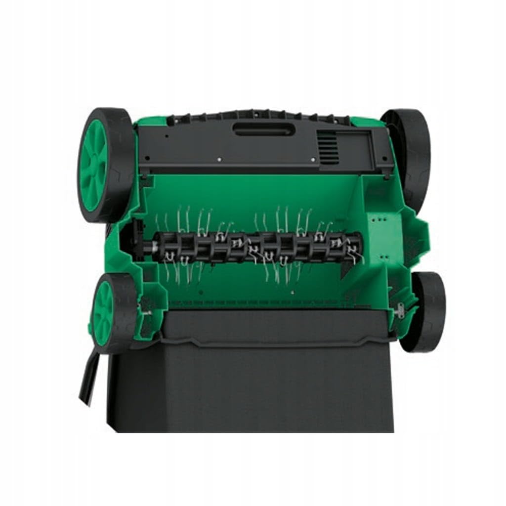 STALCO LSS2 en 1 - Escarificador (1500 W, 36 cm, aireador de césped y removedor de musgo, ajuste de altura central de -12 a +10 mm, cesta de 45 L, 2 rodillos, IPX4 eléctrico)
