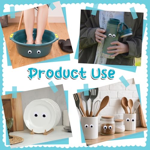 Image of TOAOB 150pcs 22mm Large Wiggle Googly Eyes Self Adhesive Sticker Eyes | Plastic Black Round Eyeballs, DIY Arts Crafts, Scrapbooking Accessories